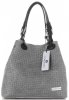 Kožené kabelka shopper bag Vittoria Gotti šedá V80047
